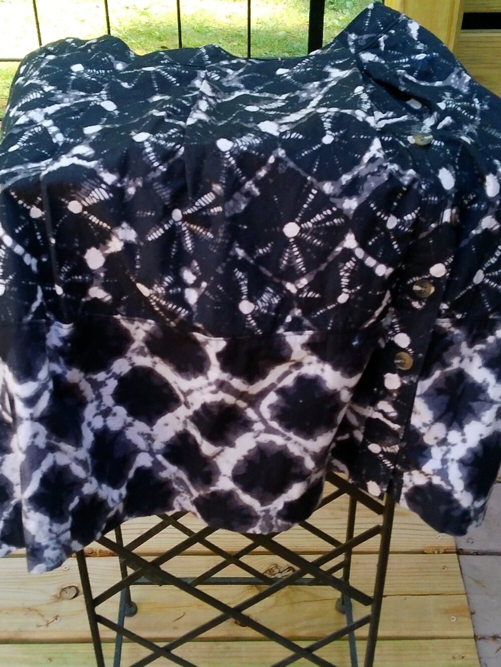 Thakoon for Target Skirt Women SIZE 8 Black Casual Tie Dye Front Buttons Boho